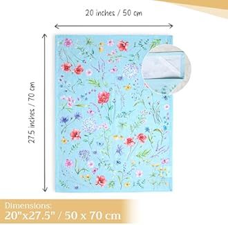 Maison d' Hermine Kitchen Towels Set of 3 100% Cotton 27.50" x 20" Reusable Cloth Tea Dish Towels Absorbent with Hanging Loop for Kitchen, Home, Dining, Cocktail Parties Spring/Summer (Just Floral)