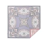 HangErFeng ウール シルク スクエア スカーフ 両面 花柄 レディース ショール 41.7 インチ 1514