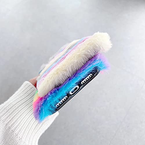 TYWZ Pluche Rainbow Case voor Samsung Galaxy S10 Plus, Girly Faux Konijnbont Pluizige Cover Stijlvolle Leuke Zachte… - Image 6