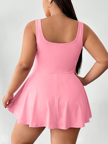 Image of Women's Play Dress, Short Sleeve Mini Skirt with Pockets, Black, Size XL