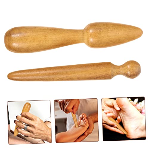 Healeved 2Pcs Acupressure Stick Handheld Massagers Massagers For Feet Hand Tools Head Massager Wood Massage Tools Scalp Massager Massage Equipment Manual Massage Sticks Massage Wooden Tools #TOP1