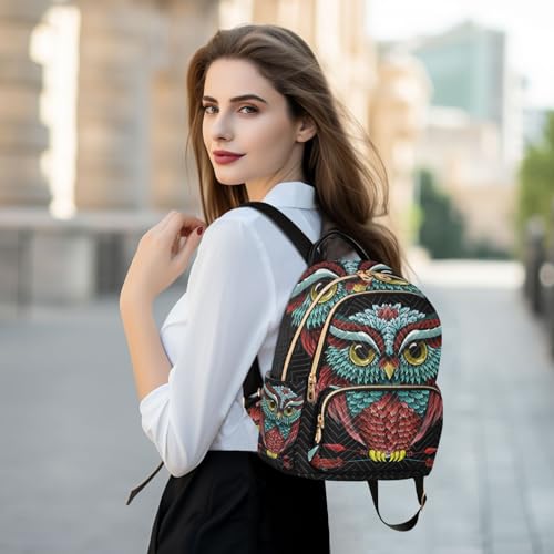 Image of ALAZA Boho Owl Print Bohemian Small Backpack Purse for Women Travel Bag Fashion Daypack Back Pack Shoulder Bag