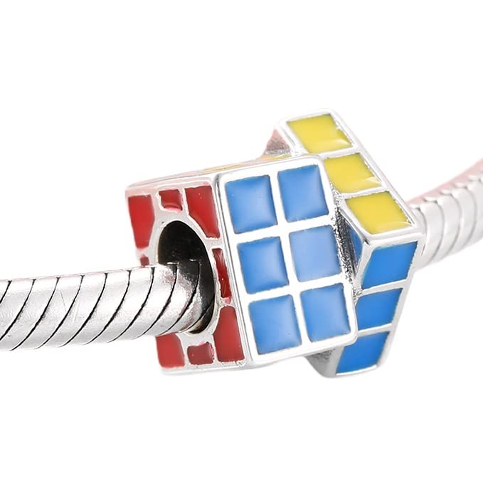 Charm Cubo de Rubik en plata 925 con circonitas brillantes de Les Folies para pulsera