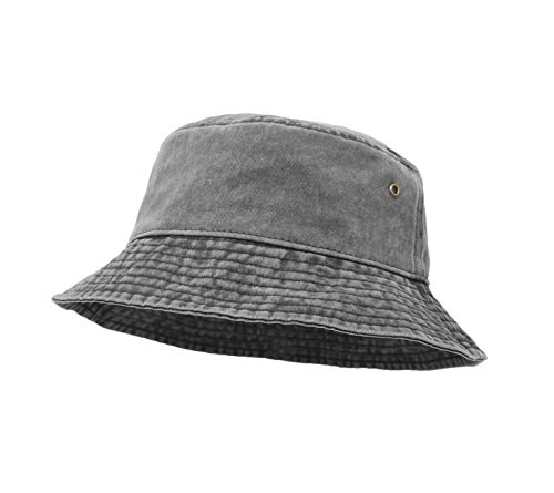 Sombrero de Pescador, ala Ancha de Algodón Vaquero Lavado, Gorra Plana para Pesca, Senderismo, Deportes de Playa, Unisex-Adultos