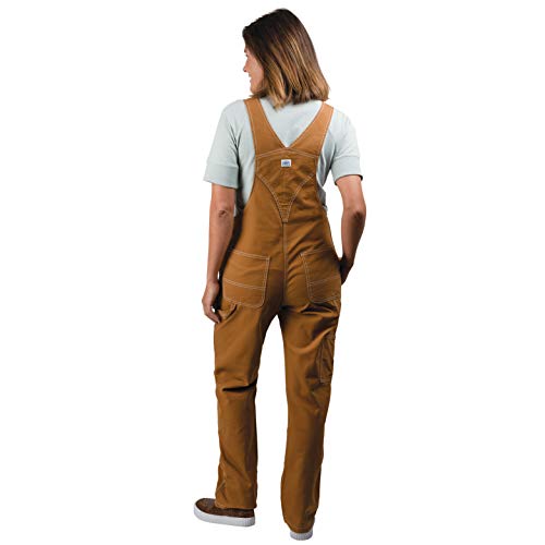 Liberty® Womens Washed Duck Bib Overalls, Brown Duck, Large #TOP1