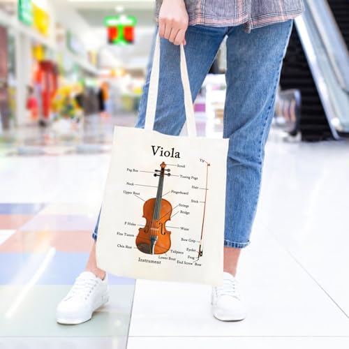 JXGZSO Viola Musician Tote Bag - Viola Lover & Player Gift - Music Teacher & Violist Gift
