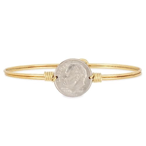 Luca + Danni Divine Dime Bangle Bracelet For Women - Silver Tone Regular Size Made In Usa #TOP1