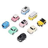 petjoyful 9er-Pack Rückziehautos, Bus-Spielzeugfahrzeuge-Set, helle Farben, Legierung, endloser Spaß, Metallauto-Spielzeug für Kleinkinder