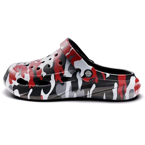 Image of Kids Boys Girls Classic Camo Garden Clogs & Mules | Lightweight Summer Shoes - Quick-Dry Non-Slip Beach Clogs