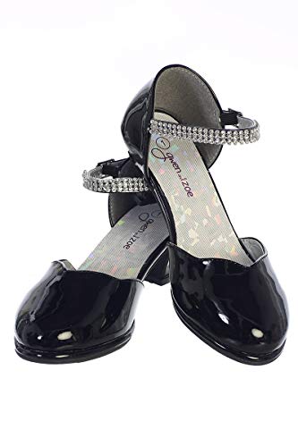 Image of Gwen & Zoe Girl Dress Shoes for Weddings and Parties - Big and Little Girl 2 Inch High Heel with Rhinestone Strap