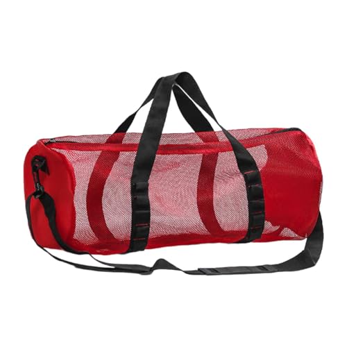 Sac en filet de transport nautique rouge idéal pour la plage
