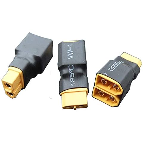JFtech 3pcs No Wire XT60 Parallel Connector 1 Female to 2 Male Plug RC Parallel Connector Adapter for RC XT60 Connector Li-po Battery Cover
