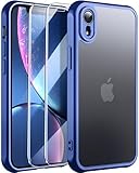NINDOO for iPhone Xr Case with Screen Protector,Funda para iPhone 10 xr Phone Case Blue Protective Cover and Screen Protector.(Blue)