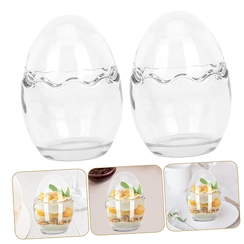 Vasos de vidrio con diseño de huevo para postres sin complicaciones en el microondas 3
