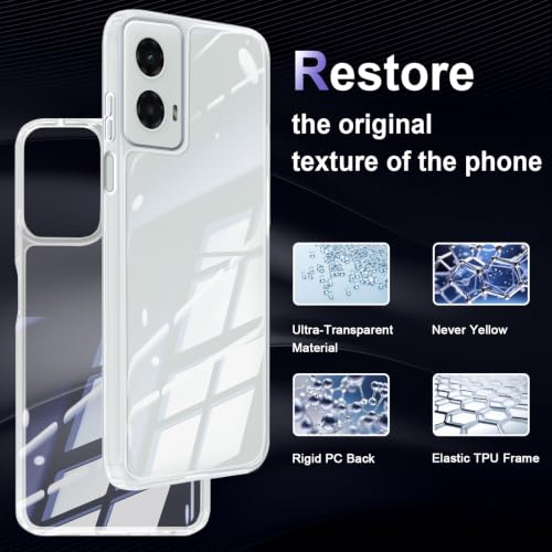 Image of Case for Motorola Moto G 5G 2024, Military Grade Drop Protection Phone Case, Yellowing Resistant, Anti-Scratch Hard PC Back, Shockproof Hard Ultra-Thin Protective Cover, Clear