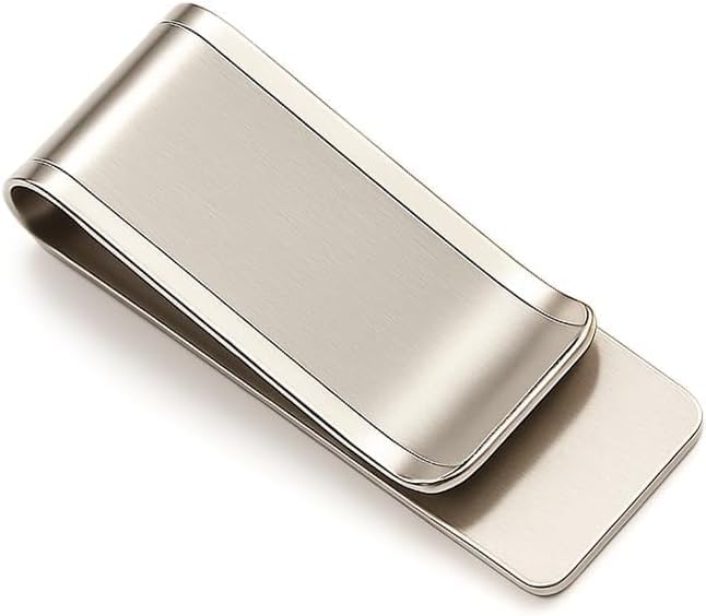 MOPANI Premium Titanium Money Clip Wallet for Men & Women Compact Slim Credit Card & Cash Holder EDC Wallet Luxury Gift for Christmas Birthday & Anniversary (Silver)