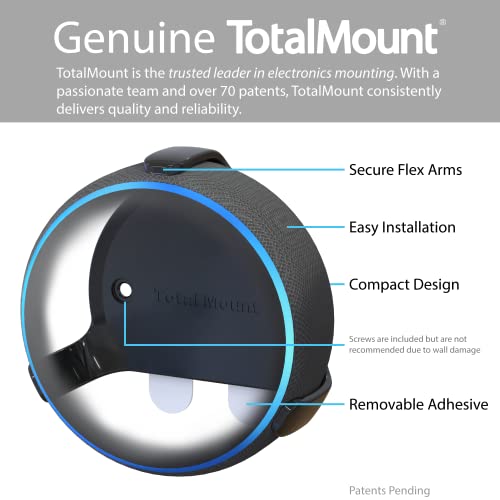 totalmount support mural pour echo dot 3. gen. noir
