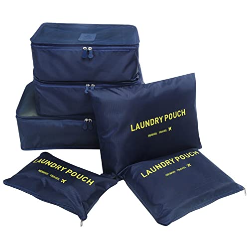 Image of Rojeam 6 Set Packing Cubes Multi-Functional Travel Storage Bags Clothing Sorting Packages