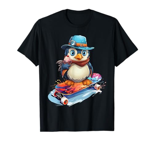 Skateboard Skatboarder Pinguin T-Shirt Skateboard Skatboarder Pinguin T-Shirt