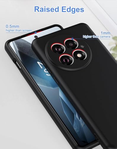 Image of DIZORO Compatible with OnePlus 13r 5G Back Cover with Upgraded Square Edges for Camera Protection Shockproof Flexible Matte Liquid Silicone Mobile Phone Case (Black)
