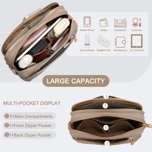 Image of Crossbody Bag for Women Vegan Leather Handbag Purse Anti Theft RFID