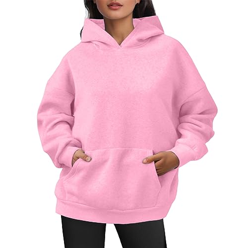 Sweat à capuche surdimensionné femme pull tendance hiver court