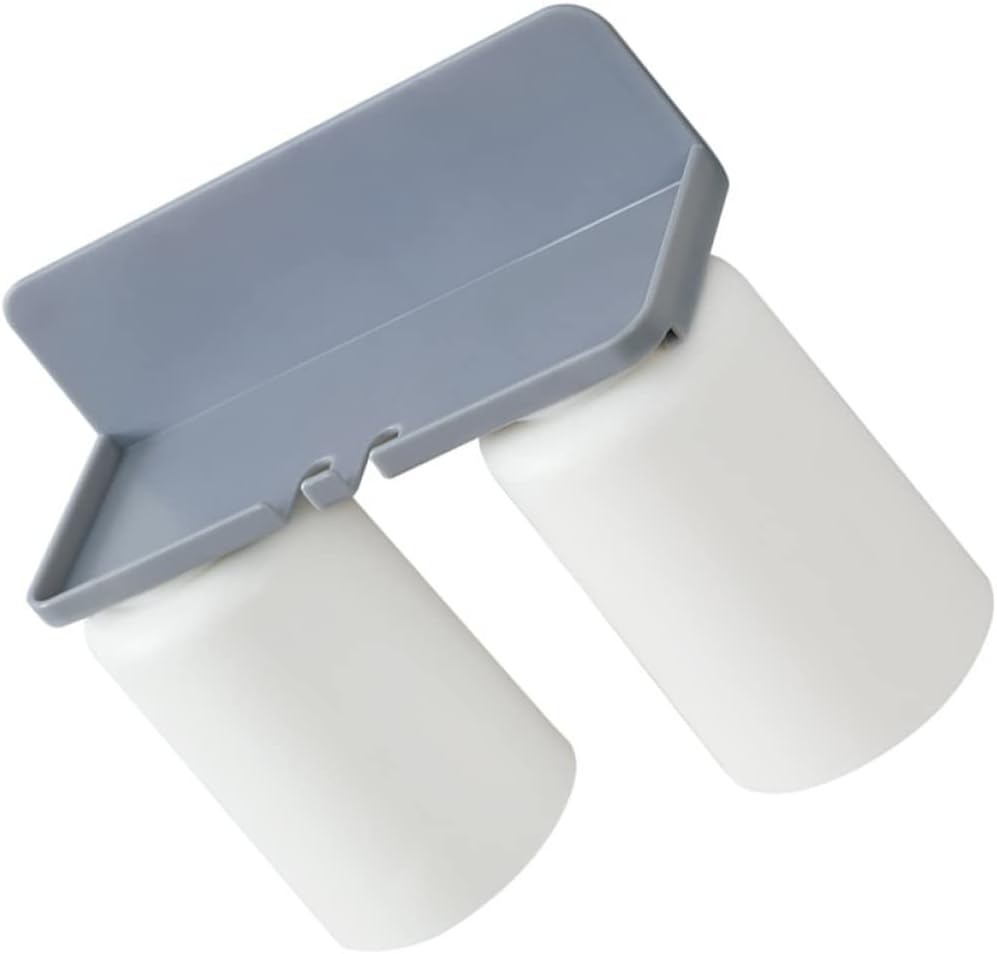 Alipis 1pc Wall-Mounted Toothbrush Holder Mouthwash Cup Grey White Easy Installation Space-Saving Bathroom Storage for Toothpaste and Toothbrushes Drainage Design for Quick Drying