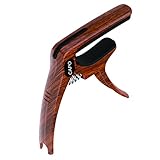 Guitar Capo by Elrido, Capos 3 in 1 Guitar Capo with Pick Holder for Acoustic and Electric Guitars, Guitar Player Capo for Ukulele,Guitar Accessories (Wood color x 1)