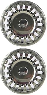 2 PCS Stainless Steel Sink Strainers, Bath Sink Shower Drain Basin Tray Filter Strainer Waste Plug Cover Trap Cap Hair Stopper (79.3MM)