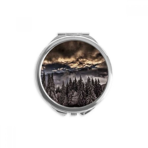 Miroir rond maquillage de poche ciel sombre pour retouches nomades