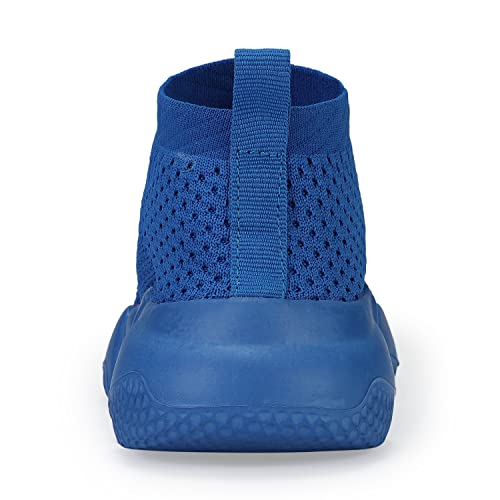 CHUI Boys Girls Blue Sock Casual Fashion Sneakers Knitted Shoes Running Shoes Lightweight Breathable Tennis Shoes Sports Walking Non Slip Shoes(Big/Little) Kids Size 11 M US A-royal Blue4