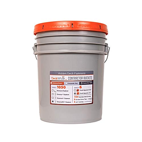 DeckWise Ipe Clip ExtremeKD Fastener System 5 Gallon Contractor Bucket- 1050 Brown Deck Clips - #8 X 2