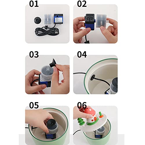 Fuente automática de cerámica para mascotas miniatura 6
