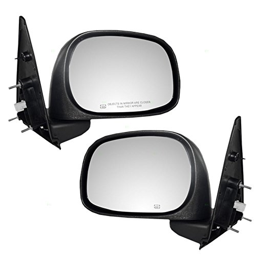 Brock Aftermarket Replacement Driver Left Passenger Right Power Mirror Set 6X9 Textured Black With Heat Compatible With 2002-2008 Dodge 1500 #TOP14