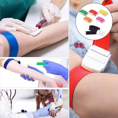 6 Stück Stauschlauch Blutabnahme, Tourniquet mit Schnappverschluss, für Medizinische Notfälle Krankenschwester Erste Hilfe und Outdoor-Aktivitäten(6 Farben)