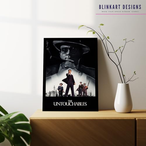 Image of BLINKART Tthe Untouchables (1987) Movie Poster Frame 8x12 Inch | Premium 300 GSM Paper Wall Print | Vintage Film Artwork for Home, Bedroom, Living Room, Office | Framed Photo Decor