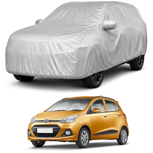 Image of Autofact Car Body Cover Compatible with Grand I10 2013-2019 | Custom Fit Car Cover | 100% Water-Resistant| Triple-Stitched Lightweight Fabric | Dustproof | Indoor & Outdoor Use | Elastic Bottom