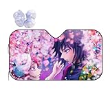 鬼 滅 刃 車用サンシェード アニメ サンシェード フロントサンシェード 日除け 遮光 吸盤 軽自動車 紫外線カット フロント おしゃれ 可愛 デザイン アニメキャラクター 夏対策 人気車用品 130x70cm