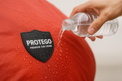 Image of PROTEGO Prime Series India's 1st Anti-Tear Car Cover for Mahindra Scorpio N | Heavy Duty, Custom Fit, All Weather | 100% Waterproof, Windproof & Hail Resistant | 2 Year Warranty | Red + Black