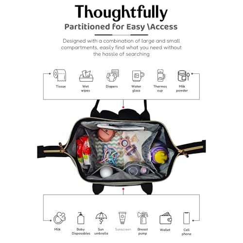 Image of StarAndDaisy Diaper Bag for Mothers for Travel /Maternity Bag with 16 Multi-Purpose Pockets with Quick Access Diaper & Mobile Pocket /Diaper Bag for Baby