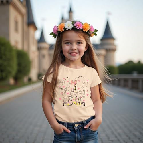 Image of GLIGLITTR Magic Shirt for Toddler Baby Girls Magical Kingdom Tshirt Cute Castle Outfit Holiday Family Vacation Summer Tee Top