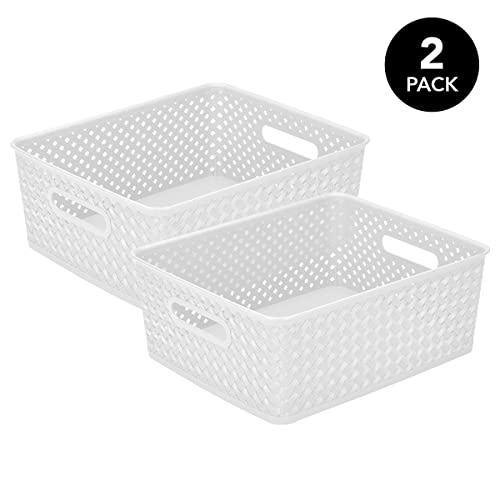 Panier de rangement en osier gris Simplify pour organisation maison