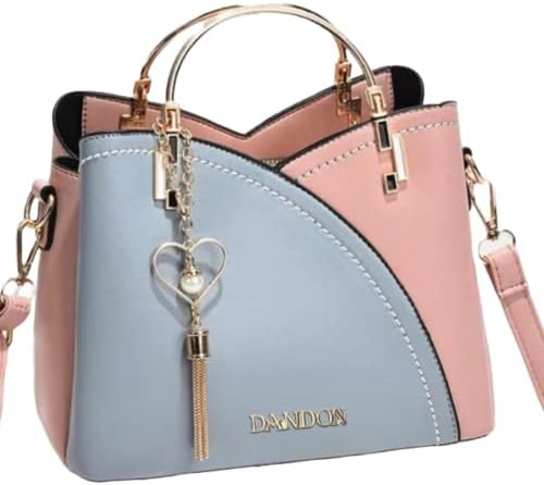 DANDON LLC Purses And Handbags For Women- Crossbody Purse, women's shoulder handbags,Tote Bag For Women,Adjustable Strap (Pink+Blue)