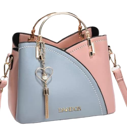 Dandon Llc Purses And Handbags For Women- Crossbody Purse, Women's Shoulder Handbags,Tote Bag For Women,Adjustable Strap (Pink+Blue) #TOP6