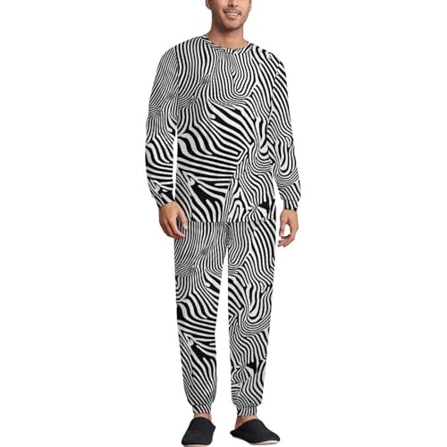 Animal Zebra Print Pajama Set Long Sleeve Lounge Sets Sleepwear 2 Pjs Nightwear for Men Women - Main Image