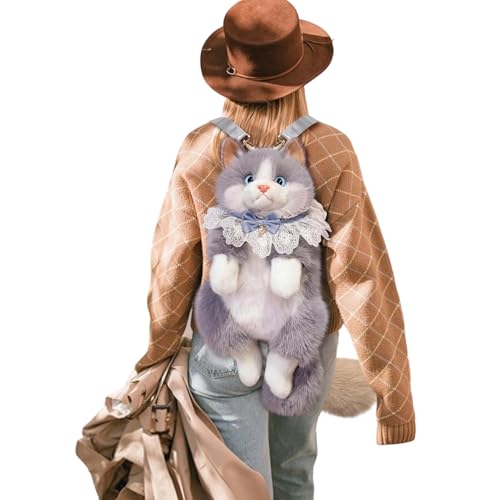 Sac à dos en peluche chat pour enfant | Cartable école primaire et voyage - 7