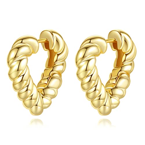 Boucles d'oreilles créoles en or 18 carats pour femme, bijoux fins cadeaux pour filles, petite amie, sœur, fille(17) Cover