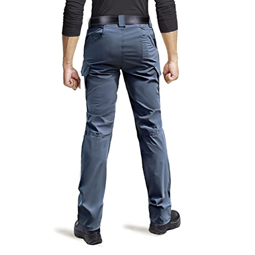 Men's Lightweight Hiking Pants Breathable Quick Dry Waterproof Camping Fishing Running Athletic Active Jogger Pant, Mens Loose Fit Multi-Pockets Elastic Waist Work Pants, X9 Grey,28 #TOP1