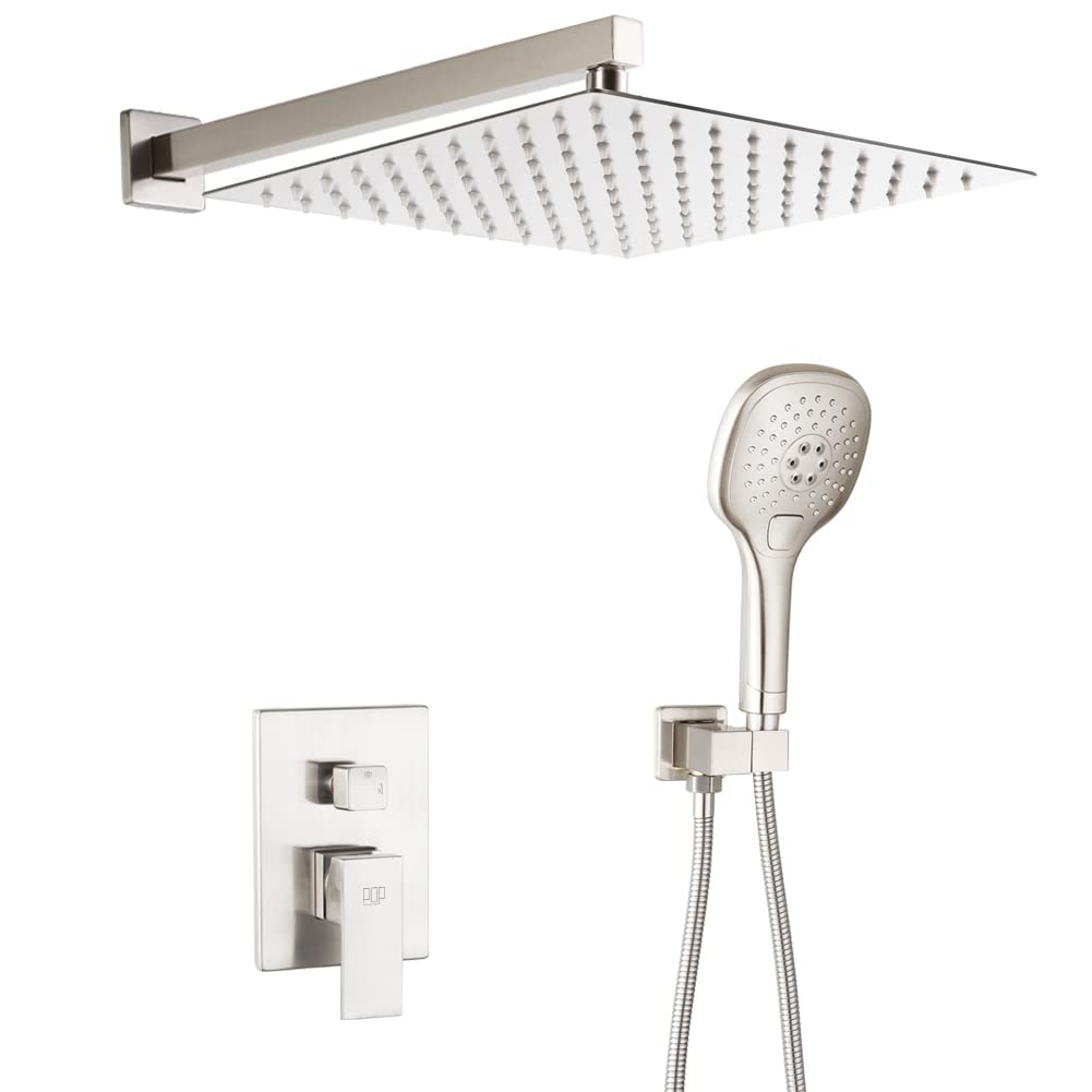 Buy POP Shower System Brushed Nickel Bathroom Rainfall Shower Faucet