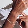 Moodear Silver Bracelet for Men - Dainty 925 Sterling Silver Cuban Link Stackable Snake Chain Stainless Steel Bracelets Trendy Jewelry Gift, 5.5 UK, Brass, no gemstone #2